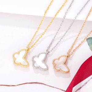 Colar feminino original de designer, Lucky Clover Fritillaria Diamond Colar, Jóias de Luxo de Alta Qualidade e Luxo fornecem uma caixa de presente gratuita, melhor escolha de presente