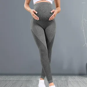 Kvinnors byxor graviditet leggings mager mammalkläder gravida kvinnor mage stöder stickade leggins kropp shaper byxor nionde