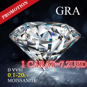 Bileşenler Promosyon Moissanit Elmas GRA Sertifikaları D VVS11 0.1CT20CT Ucuz Fabrika Fiyat Ücretsiz Kargo% 100 Gerçek Moissanita