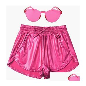Spodnie damskie Capris Girls Summer Lśniące odzież plażowe szorty z kobietami jogi joga ćwiczenie fitness Y
