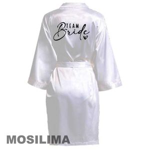 Jd1c Sexy Pyjamas Braut Brautmädchen Hochzeitsrobe Kimono Bademantel Kleid Nachthemd lässig Satin kurze Frauen sexy Nachtwege Nachtwäsche SP226 2404101