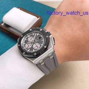 Ekscytujący AP Wristwatch Royal Oak Offshore 26470io Elephant Grey Titanium stop z powrotem przezroczyste męskie męskie czasy Sports Machinery Watch