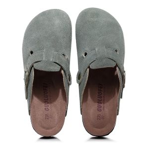 Sandaler 2022 Autumn Men's Closed Toe Slippers Split Leather Clogs Sandaler för män Kvinnor Trädgårdstrockar Slider unisex stor storlek 3546