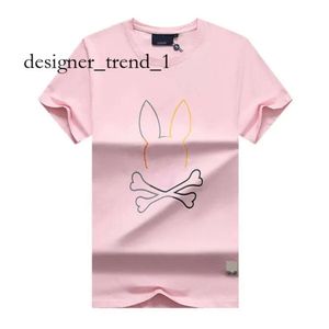 Psyco Bunny Shirts American Designer Business Tshirts Luxury Fashion Breseable Cotton Tees Mens Women USAカジュアルハイストリートポロススカルラビットTシャツ8698