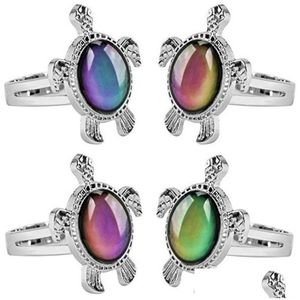 Band Rings Mood Ring For Woman Little Tortoise Dolphin Sunflower.Rainbow Ring. Drop Delivery Otdzs