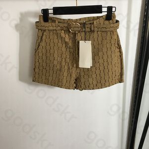 Moda impressa shorts saias femininas design sexy uma linha saia bordada com cinto clássico vintage saia de fenda