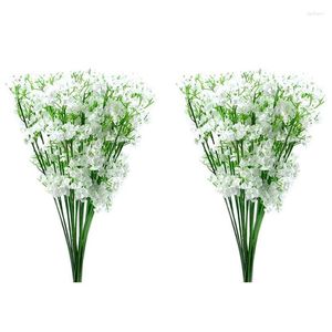 Dekorative Blumen, 24 Stiele, künstlicher weißer Gypsophila-Seidenblumenstrauß, Schleierkraut