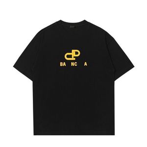 パリデザイナーサマーメンズアンドレディースTシャツクラシックロックボタンレタープリントラグジュアリーハイエンドストリートルーズ汎用カジュアルTシャツピュアコットンメンズとレディーストップ