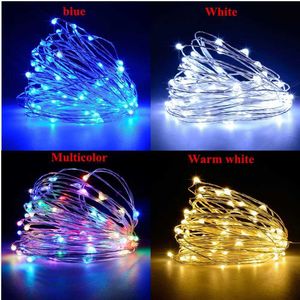 LED -strängar 10m 8 Funktioner utomhus Solar Lamp String Lights 100/50 lysdioder USB Fairy Holiday Christmas Party Garland Garden Waterproof YQ240401