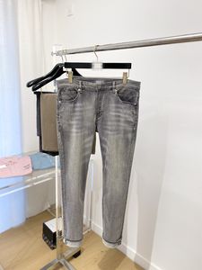2024 primavera outono bordado zíper jeans masculino luz lavado listrado calças lápis longas wcnz025