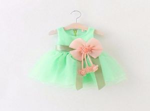 Todo o verão novo 2016 bebê meninas vestidos de chiffon infantil menina arco vestido flor meninas vestido crianças aniversário paty vestido bebê pano9374955