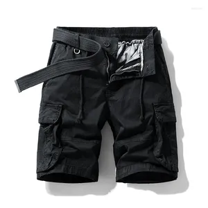 Mäns shorts Mens Shorts Outdoor Workkläder Lossa rakt avslappnade mångsidiga byxor med flera fickor Elastiska midja bergsklättringssporter