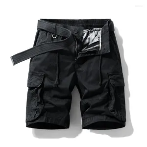 Men's Shorts Mens Shorts Outdoor Work Clothes Loose Straight Casual Versatile Multi-Pocket Pants Elastic Waist Mountaineering Sports