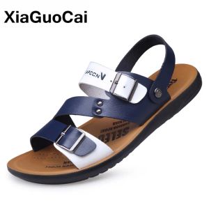 Sandals 2021 Summer Men Sandals PU Leather Male Beach Shoes Cheap Casual Mixed Color Breathable Mans Footwear Antiskid Fashion Hot Sale