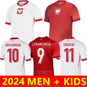 2024 폴란드 Lewandowski 축구 유니폼 폴로니아 24/25 Krychowiak Grosicki Zielinski Milik Zalewski Szymanski 폴란드 축구 셔츠