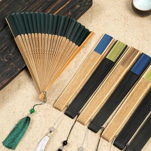 Decorative Figurines Chinese Style Silk Bamboo Fan With Hollowed Out Bone For Picnics And Beach Outings Children Girl Boys Birthday Gifts