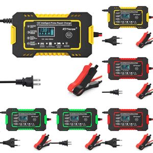 2024 12V 6A Automotive Battery Intelligent laddare med LCD -pekskärm för pulsreparation Våt torr blysyra