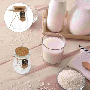 Vases 10 Pcs Plant Labels Cork Glass Bottle Heat Resistant Milk Jar Yogurt Appetizer Empty Sealed