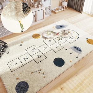 Modern Childrens Room Carpets Living Decoration Fluffy Large Area Rug Washable Lounge Mattan Hopscotch Bedroom Rugs Mat 240401