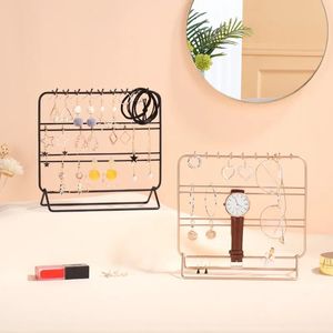 new 2024 Hanging Jewelry Organizer Rack Iron Metal Display Stand Storage Holders for Earrings Necklaces Bracelets - for Jewelry Storage - -