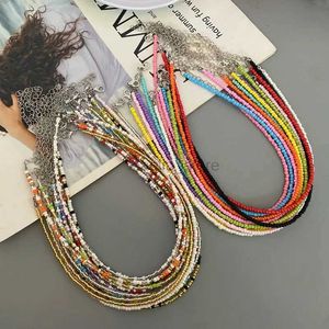 Pendant Necklaces Simple color Seed Beads Bohemia Short Choker Chain Daisy Boho Charm Collar Colorful Handmade Colar Collar Necklace Jewelry Femme 240401