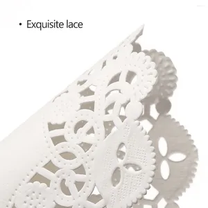 Baking Tools OMZ 100pcs Disposable Oil-Absorbing White Lace Paper Doilies Cake Box Liner Packaging Pad 55"