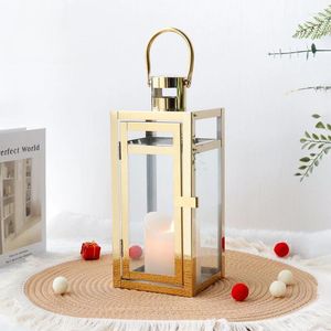 Candle Holders Stainless Steel Candlestick Lamp Gold Pendant Indoor And Outdoor Wedding Party Home Furnishings