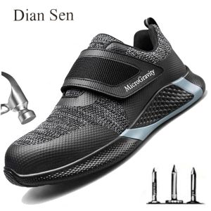 Botlar Diansen Erkek Güvenlik Ayakkabı Çelik Toe Toe Construction Koruyucu Bot Ayakkabı Hafif İş Sneaker Trail Çalışma Ayakkabıları Açık