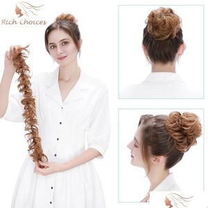 Hair Extension Kits Bangs Rich Choices 32G Human Scrunchie Updo Wrap Curly Messy Bun Piece Chignons For Women Ponytail Extensions Dro Dh6Ua