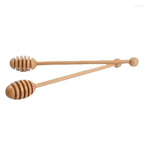 Spoons Practical Long Handle Wood Honey Spoon Mixing Stick Dipper For Jar Coffee Milk Tea Supplies Kitchen Dessert Tools