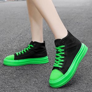 Walking Shoes High-Top Sneakers Women Men Canvas Punk Trainers Platform Boots Unisex Lace Up Casual Shoe Hip Hop Autumn Streetwear Flats