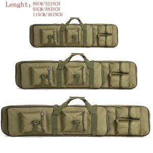 Bags 80cm 95cm 115cm Tactical Double Rifle Carry Backpack Tan Hunting Duel Gun Handbag Integrated Pistol Gun Cases Free Shipping