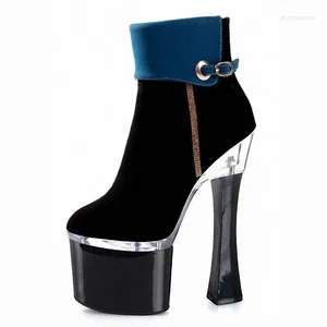 Dansskor Spring Low Boots Bow-Tie Korean Edition Banquet 17-18-20cm Ultra High Heel