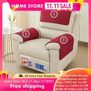 Chair Covers Quilted Recliner Slipcover Mat Anti Slip Dogs Pet Kids Sofa Armrest Towel Cover Armchair Furniture Protector Couch Cushion