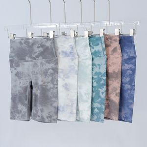 LL Tie Dye Cycling Sports Shorts Yoga Short Align High-Rise Printed Breathable Sportswear Tight Fit Leggings for Summer
