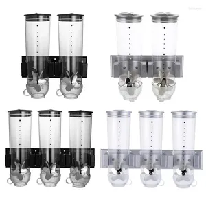Storage Bottles Double/Triple Cereal Dry-Food Dispenser Wall Mounted Grain Containers For Nuts Flour Maker Food Distributor
