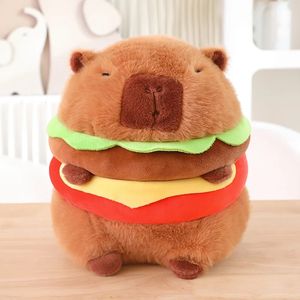 Hamburg Capybara Dog Plush Toy Fluffty Kawaii Plushie Doll Simulation Capibara Puppy Anime Söta fyllda djur Soft Plush Gift 240319