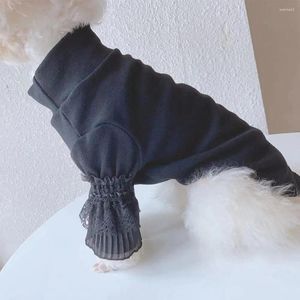 Hundkläder Pet Pullover Hög elegant spets långärmad skjorta Bekväm utsökta leveranser för små hundar