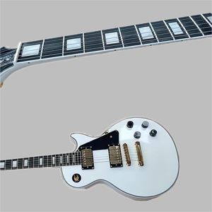 Corpo solido bianco per chitarra elettrica in stile personalizzato di alta qualità con hardware in oro al collo