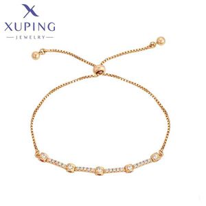 チェーンXUPING JEWELRY CHARMSLファッション調整可能なネックレス女性ブレスレット付きゴールドストーンパーティージュエリーギフトX000449395 Q240401