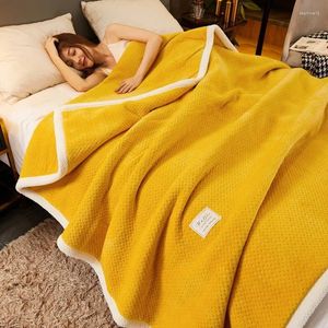 Blankets Thickened Double-layer Quilted Composite Blanket Warm Flannel Thin Double Nap Conditioning Sheet Leisure Air