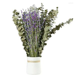 Flores decorativas secas eucalipto lavanda chuveiro pendurado folhas naturais hastes de vegetação