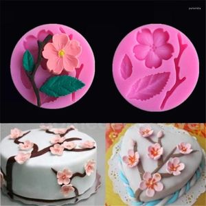 Pişirme Kalıpları 1 PC Şeker Kalıp Şeftali Çiçek Şekil Fondan Kalıplar Kek Şablonları Mutfak Diy Araçları Rastgele Renk