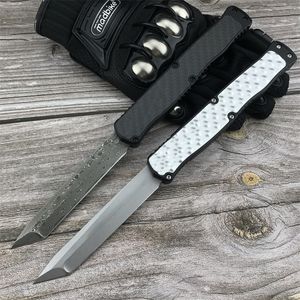 Vendita calda Heretic Cleric II Coltello tattico automatico Lama di Damasco Alluminio intarsiato con manico in carbonio Doppia azione EDC Coltelli militari all'aperto Coltello da regalo 3300 535