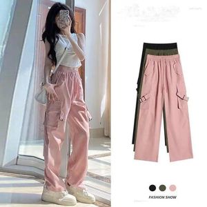 Women's Pants Spring Summer Elegant Solid Women Fashion High Waist Straight Casual Streetwear Trousers