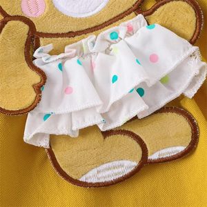 Shuing Toddler Baby Girl Day Day Fits Bear Hafdery Aline Dress Długie rękawie zaokrąglenia Księżniczka spódnica 240326