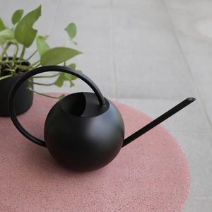 Watering Can Matte Black Color Stainless Steel Pot Long Spout Indoors Home Plant Pot Bottle Watering Meaty Garden Tool 240322
