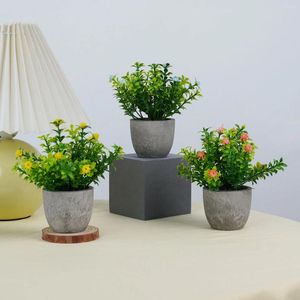 Fiori decorativi Mini Fiore artificiale Babysbreath Bonsai Piccole piante in vaso simulate Tavolo da ufficio finto Ornamenti in vaso Arredamento da giardino