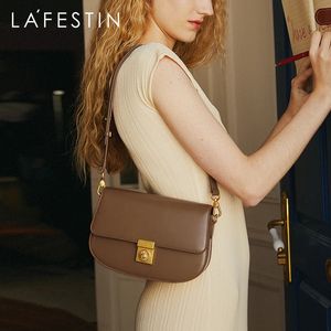 LA FESTIN Trendige Damen-High-End-Einfache Satteltasche, modische Leder-Umhängetasche, Messenger-Handtasche, hochwertige Marke 240326