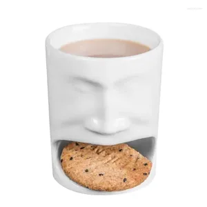 Muggar Creative Face Mug Biscuit Cookie dessert Ficka eftermiddag te koppar frukost keramik med nyhet